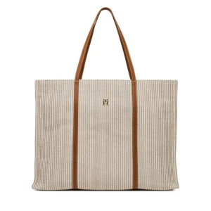 Torebka Tommy Hilfiger Th Premium Beach Le Tote AW0AW17418 Beżowy
