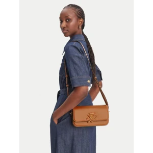 Torebka Tommy Hilfiger Th Script Flap Crossover AW0AW18399 Brązowy