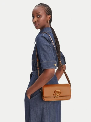 Torebka Tommy Hilfiger Th Script Flap Crossover AW0AW18399 Brązowy