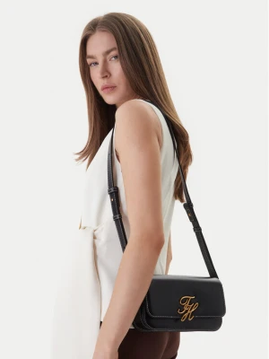 Torebka Tommy Hilfiger Th Script Flap Crossover AW0AW18399 Czarny