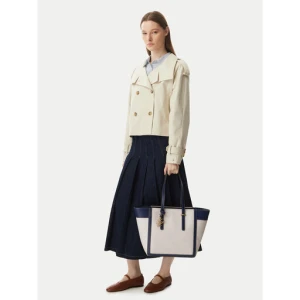 Torebka Tommy Hilfiger Th Script Tote Canvas AW0AW18829 Kremowy