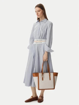 Torebka Tommy Hilfiger Th Script Tote Canvas AW0AW18829 Kremowy