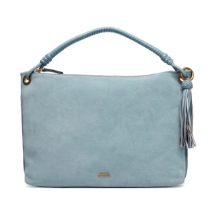 Torebka Tommy Hilfiger Th Statement Leather Bag Suede AW0AW18402 Błękitny