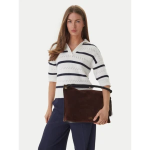 Torebka Tommy Hilfiger Th Statement Leather Bag Suede AW0AW18402 Brązowy