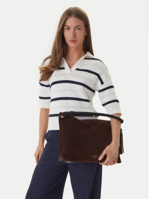 Torebka Tommy Hilfiger Th Statement Leather Bag Suede AW0AW18402 Brązowy