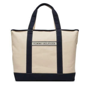Torebka Tommy Hilfiger Th Summer Canvas Tote AW0AW17421 Beżowy