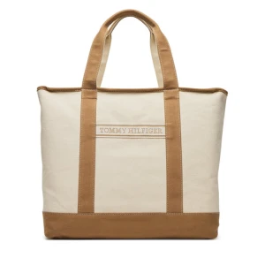 Torebka Tommy Hilfiger Th Summer Canvas Tote AW0AW17421 Beżowy