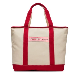 Torebka Tommy Hilfiger Th Summer Canvas Tote AW0AW17421 Beżowy