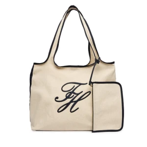 Torebka Tommy Hilfiger Th Summer Tote Canvas AW0AW18398 Biały
