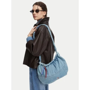 Torebka Tommy Hilfiger Tjw Icon Charms Denim Hobo AW0AW19259 Niebieski