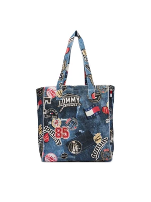 Torebka Tommy Jeans Tjw Bodega Trompe L'Oeil Tote AW0AW19304 Granatowy