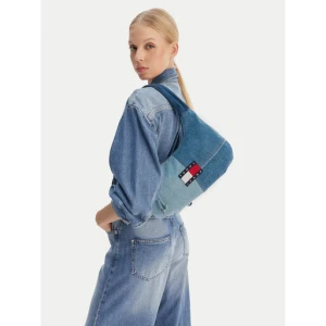 Torebka Tommy Jeans Tjw Denim Patchwork Shoulder Bag AW0AW18471 Niebieski