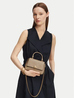 Torebka Tory Burch Charlie Quilted Mini Top Handle Chain Wallet 186032 Beżowy