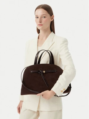 Torebka Tory Burch Romy Suede Bauletto 183363 Brązowy ciemny