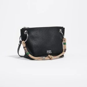 Torebka trapez średniej wielkości skóra czarna BIMBA Y LOLA