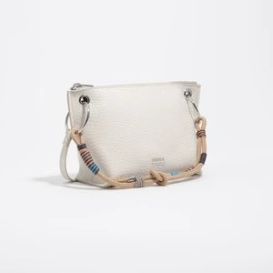 Torebka trapez średniej wielkości skóra złamana biel BIMBA Y LOLA