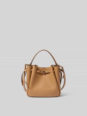 Bucket bags z detal z logo Tory Burch Camel