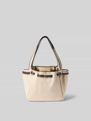 Bucket Bag ze ściąganiem Tory Burch Beżowy