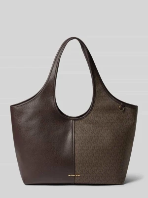 Torebka typu tote z aplikacją z logo model 'Henly' Michael Kors Ciemnobrązowy