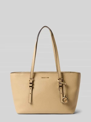 Torebka typu tote z prawdziwej skóry z aplikacją z logo model 'Quinn' Michael Kors Beżowy