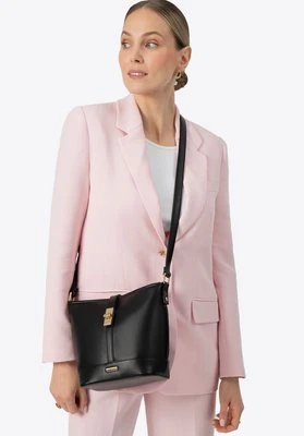 Torebka typu worek z imitacji skóry czarna Wittchen