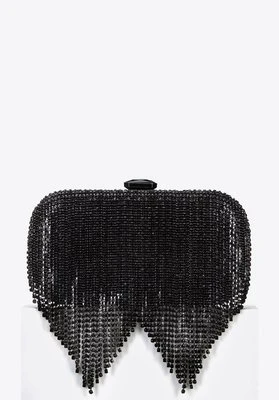 Torebka wieczorowa pudełkowa z błyszczącymi frędzlami Wittchen