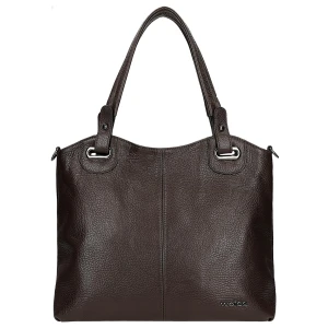 Duża czekoladowa torebka damska ze skóry licowej 80439-52 Wojas