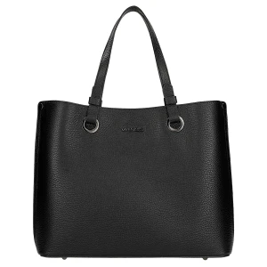 Duża czarna skórzana torebka damska 80427-51 Wojas