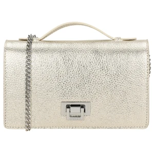 Złotą wizytowa torebka damska ze skóry licowej 80295-58 Wojas