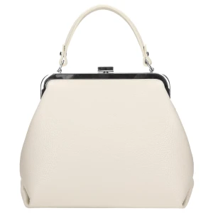 Beżowa skórzana torebka frame bag 80257-74 Wojas