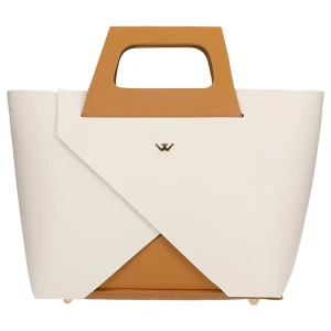 Skórzany kuferek damski beżowo brązowy 80128-54 Wojas