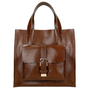 Brązowa torebka damska ze złotymi elementami 80348-52 Wojas