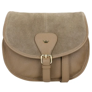 Ciemnobezowa torebka polksiezyc 80401-74 Wojas