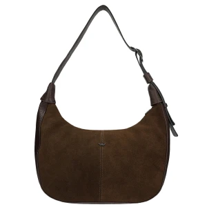 Duża czekoladowa torebka damska z łączonych skór 80453-72 Wojas