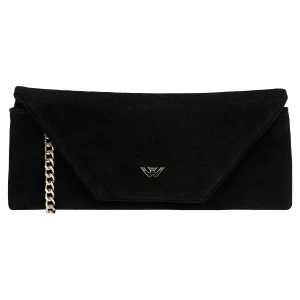 Czarna wizytowa torebka damska z dwoiny welurowej 80466-61 Wojas