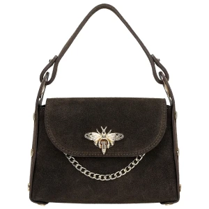 Brązowa wizytowa torebka z dwoiny welurowej 80318-62 Wojas