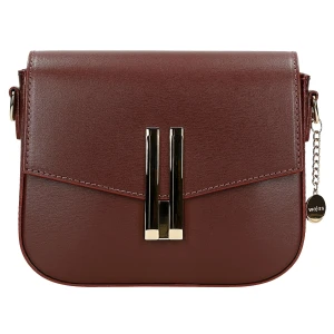 Bordowa torebka na ramie z geometrycznym zapięciem 80450-55 Wojas