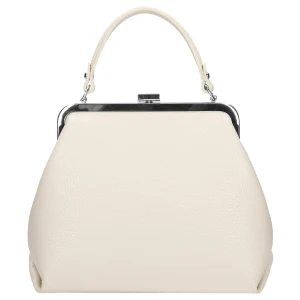 Beżowa skórzana torebka frame bag 80257-74 Wojas