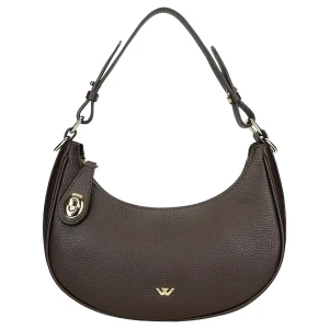 Ciemnobrązowa torebka typu bagietka 80391-52 Wojas