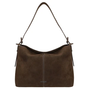 Brązowa czekoladowa torebka damska z dwoiny welurowej 80447-62 Wojas