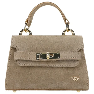 Beżowy kuferek ze złotym zapięciem 80471-64 Wojas