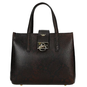 Brązowy czekoladowy kuferek damski ze skóry 80404-53 Wojas