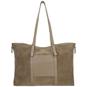 Duża torebka damska z dwoiny welurowej i skóry licowej 80477-74 Wojas