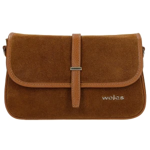 Mała brązowa torebka damska z łączonych skór 80483-73 Wojas