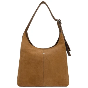 Duża jasnobrązowa zamszowa torebka damska 80491-73 Wojas