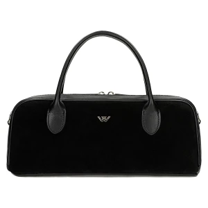 Mała czarna torebka damska typu bowling bag 80521-71 Wojas