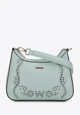 Torebka worek z ekoskóry z wyciętym wzorem miętowa Wittchen