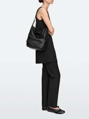 Torebka Worek Ze Skóry Nappa - Czarny - Massimo Dutti - Female