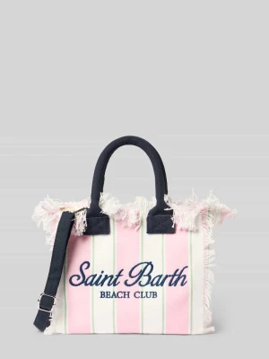 torebka z nadrukiem z logo i frędzle model 'COLETTE' MC2 Saint Barth