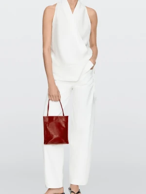 Torebka Z Nappy Z Dwoma Przegrodami - Czer. Koral - Massimo Dutti - Female CZER.KORAL